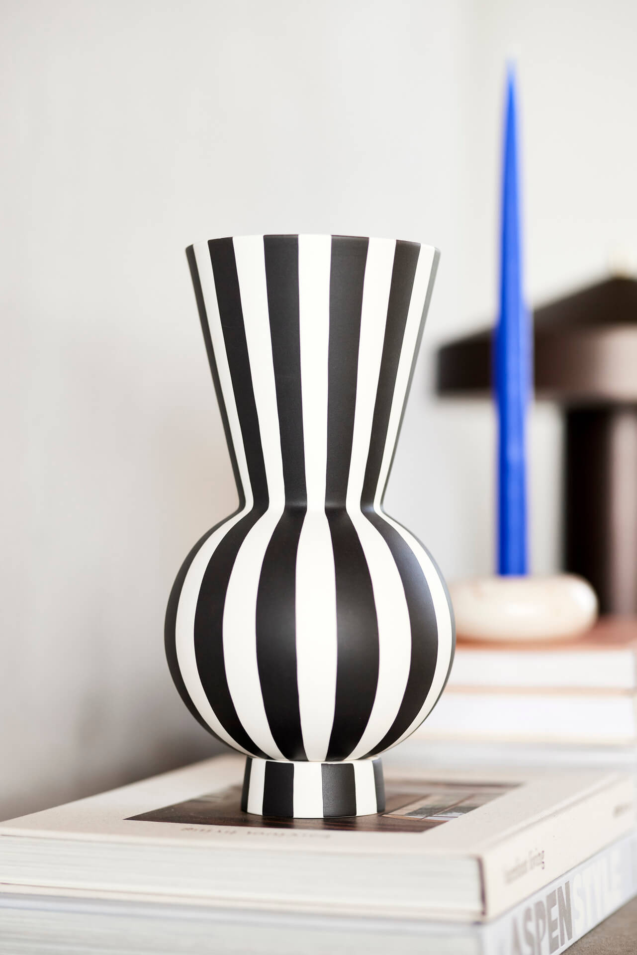 Vase Toppu rund, Schwarz