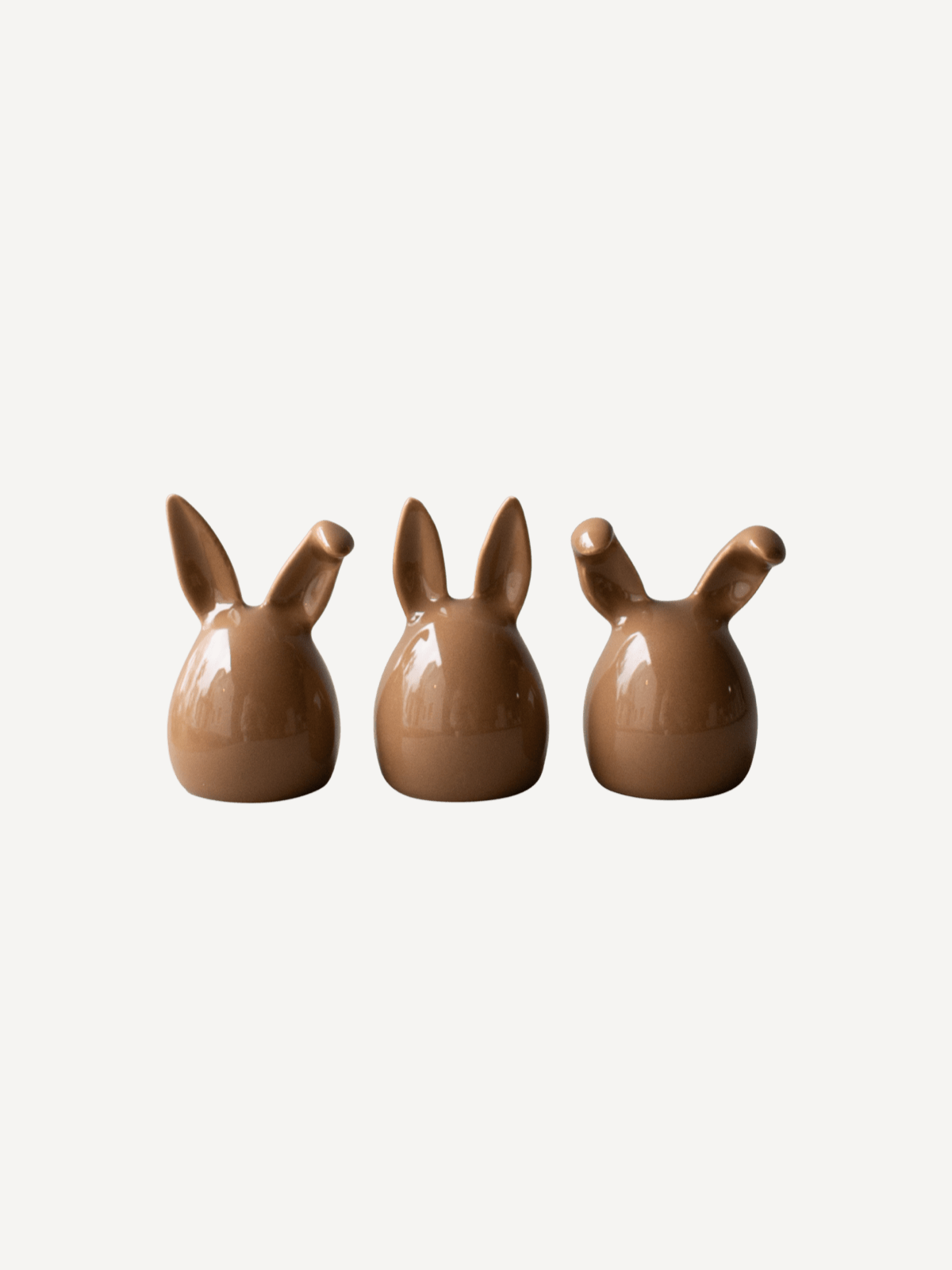 Triplets Easter bunny, set of 3, shiny nougat