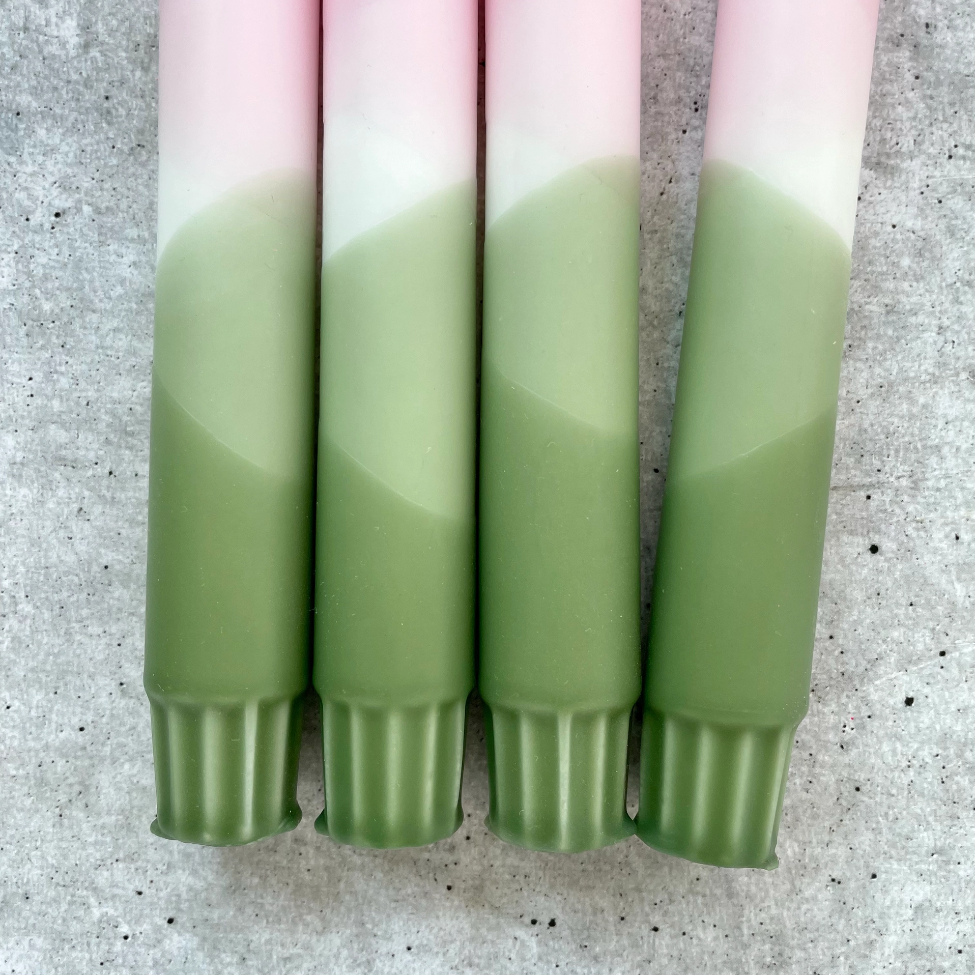 Dip Dye Candle, Set of 4, olive-pink