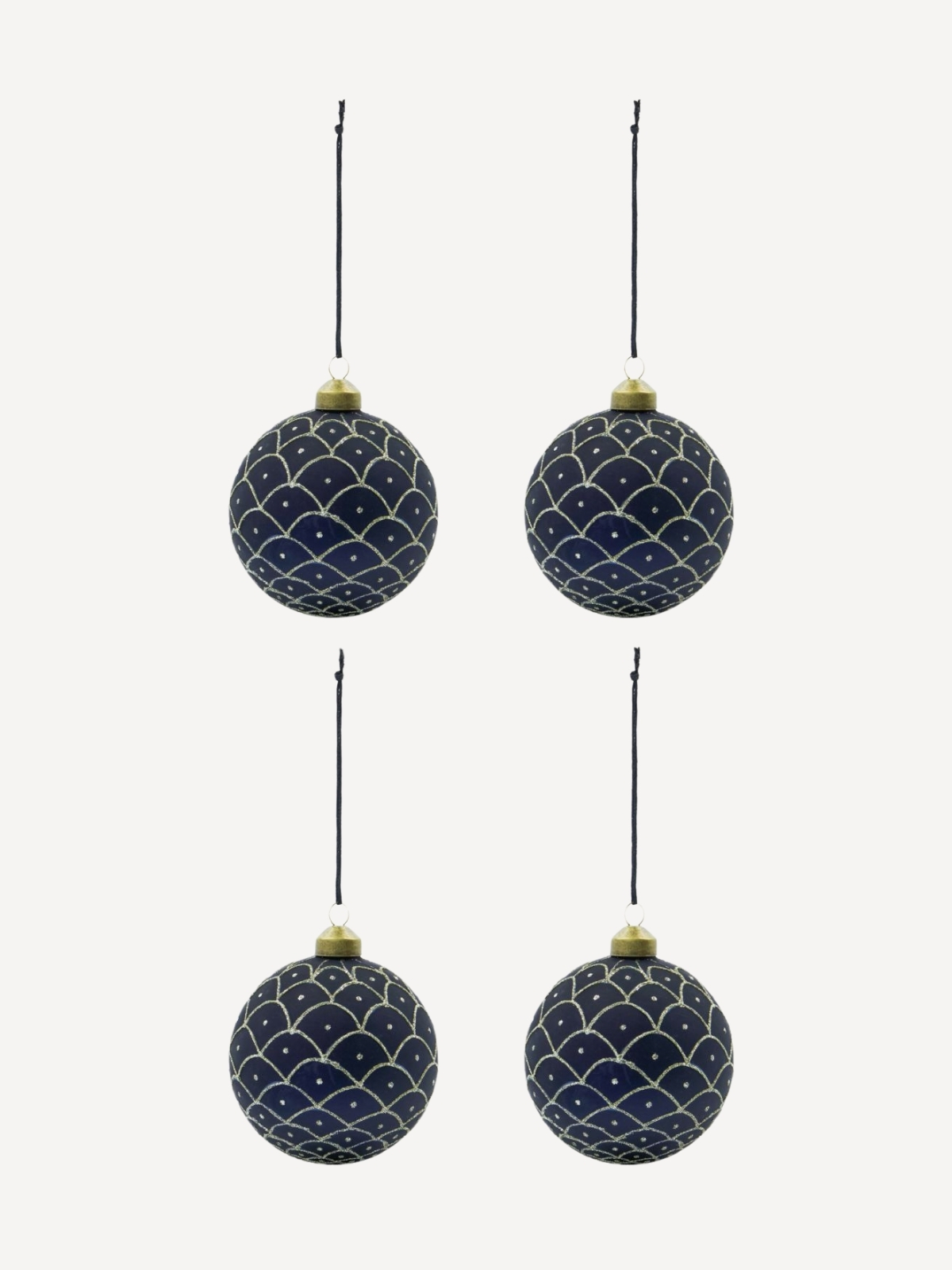 Baumschmuck Epoca, 4er Set, Lila-Blau