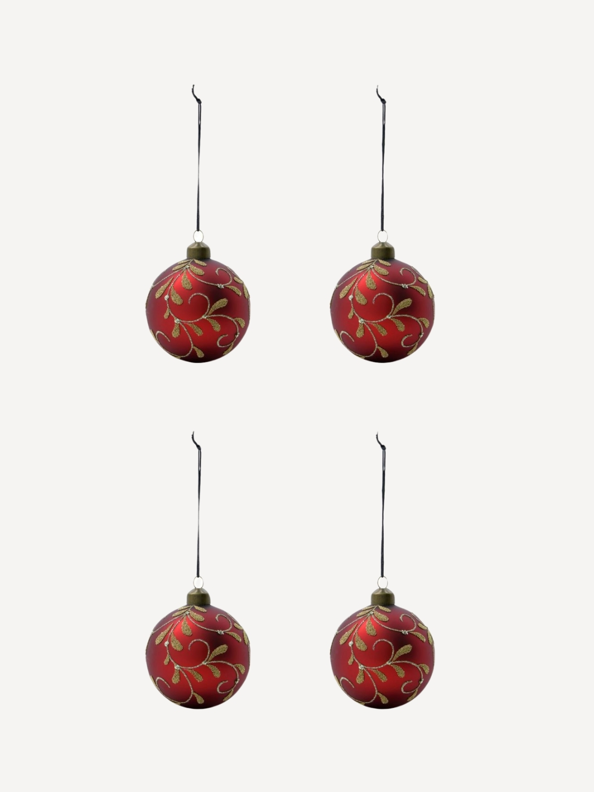 Baumschmuck Flori, 4er Set, Rot