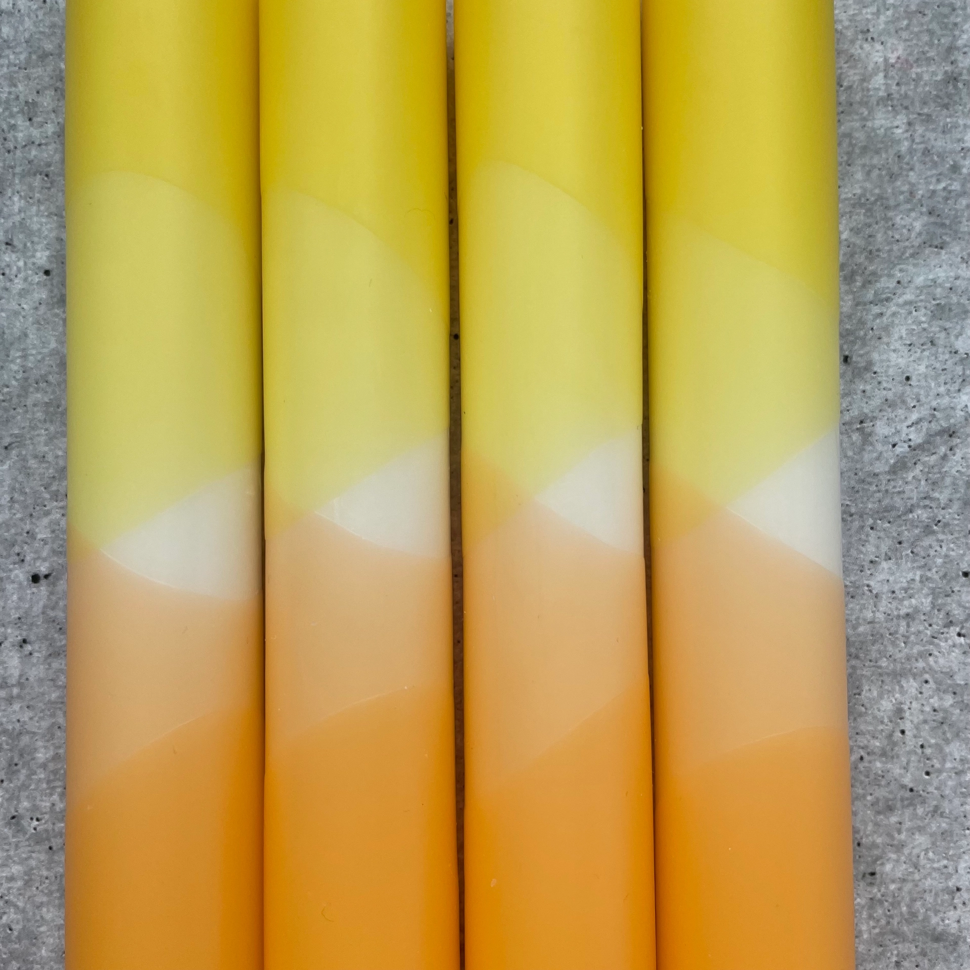 Dip Dye Candle, Set of 4, yellow-orange