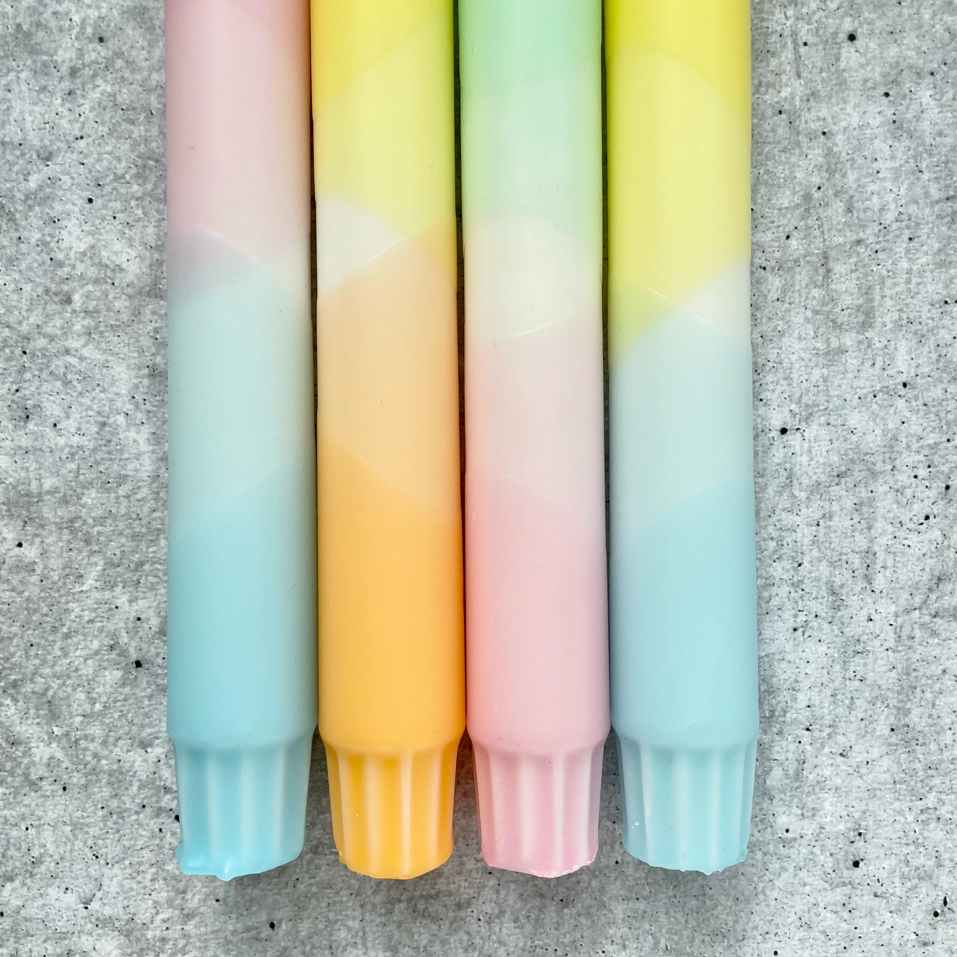 Dip Dye Candle, Set of 4, pastel mix