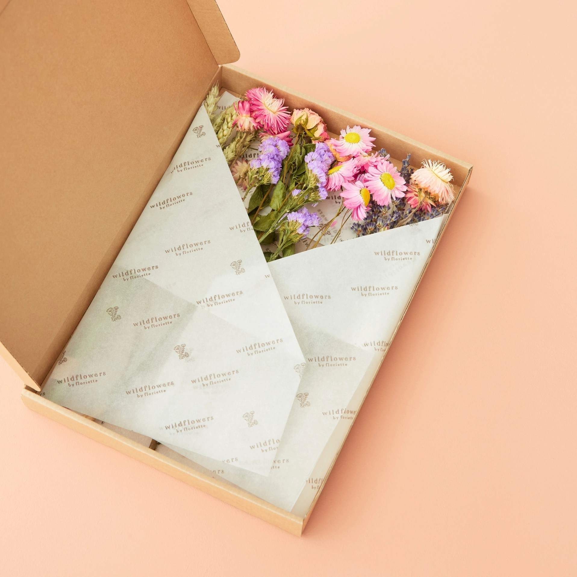 Trockenblumen Geschenkbox, Rosa