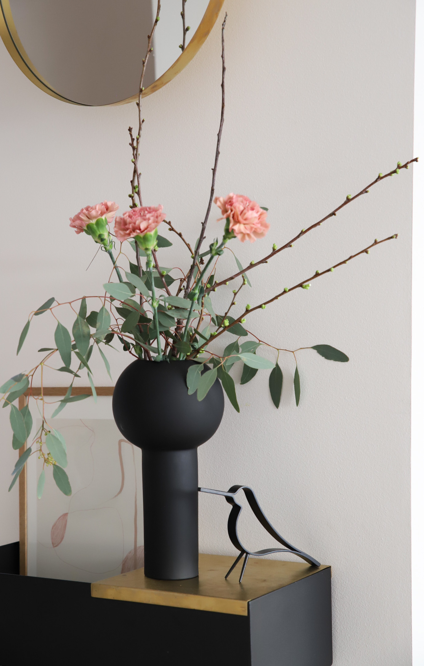 Pillar Vase, H32, black