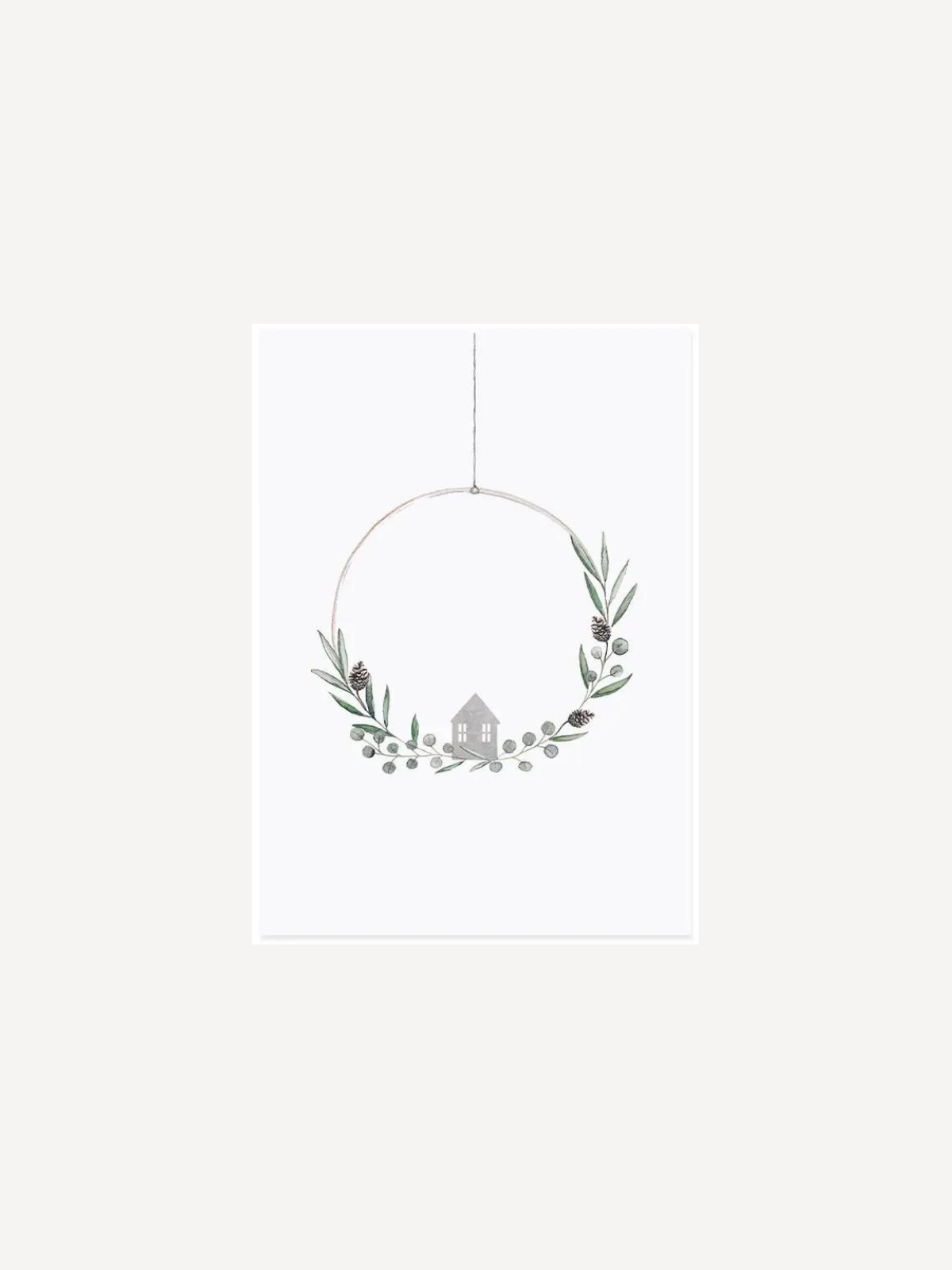 Aquarellkarte Christmas Wreath Aquarellkarte Christmas Wreath