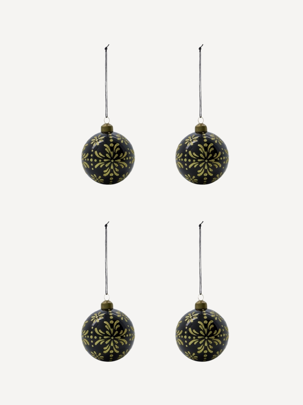 Baumschmuck Mente, 4er Set, Schwarz