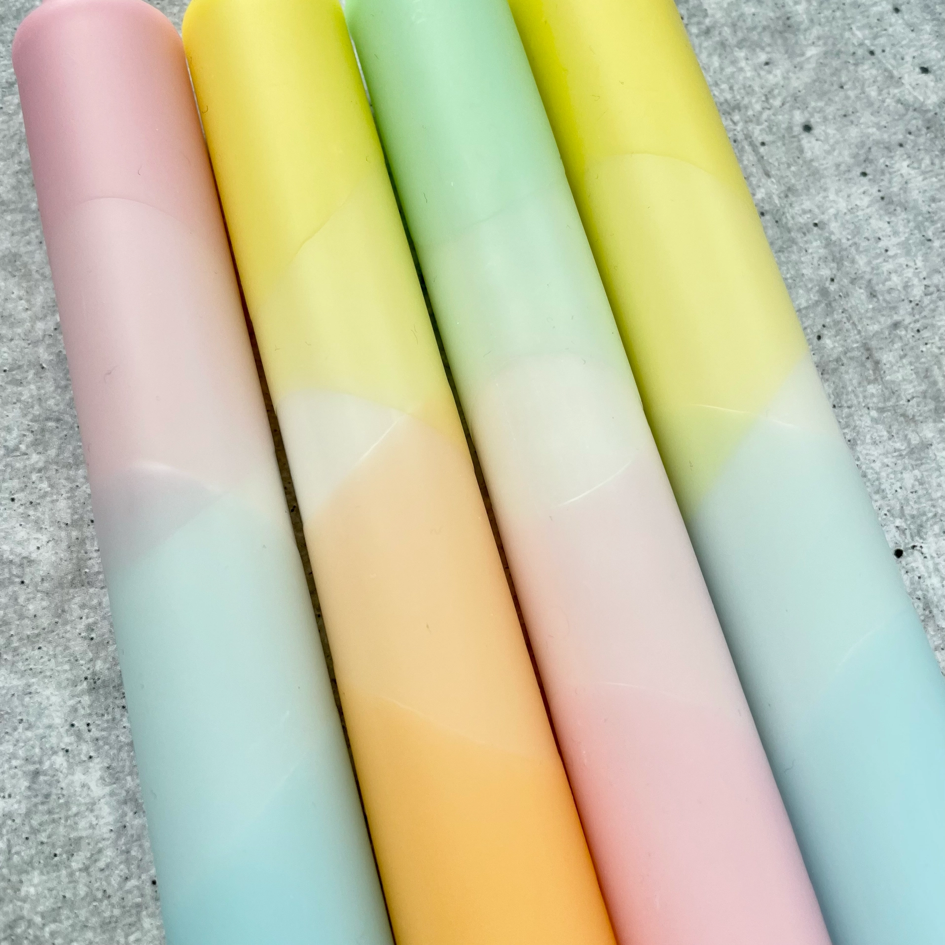 Dip Dye Candle, Set of 4, pastel mix