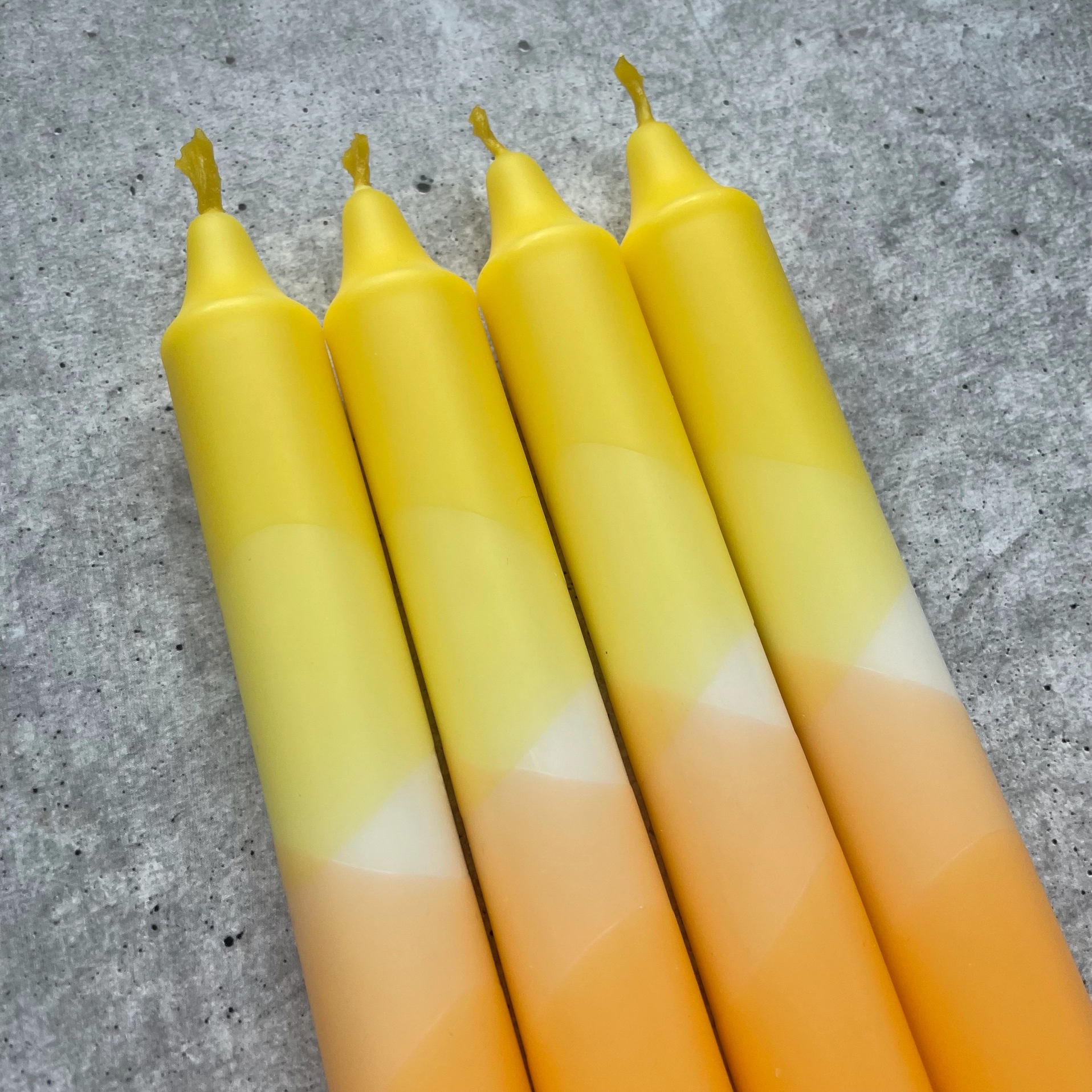 Dip Dye Candle, Set of 4, yellow-orange