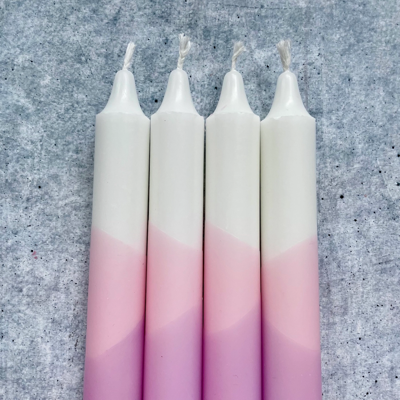 Dip Dye Candle, Set of 4,  purple-pink-white