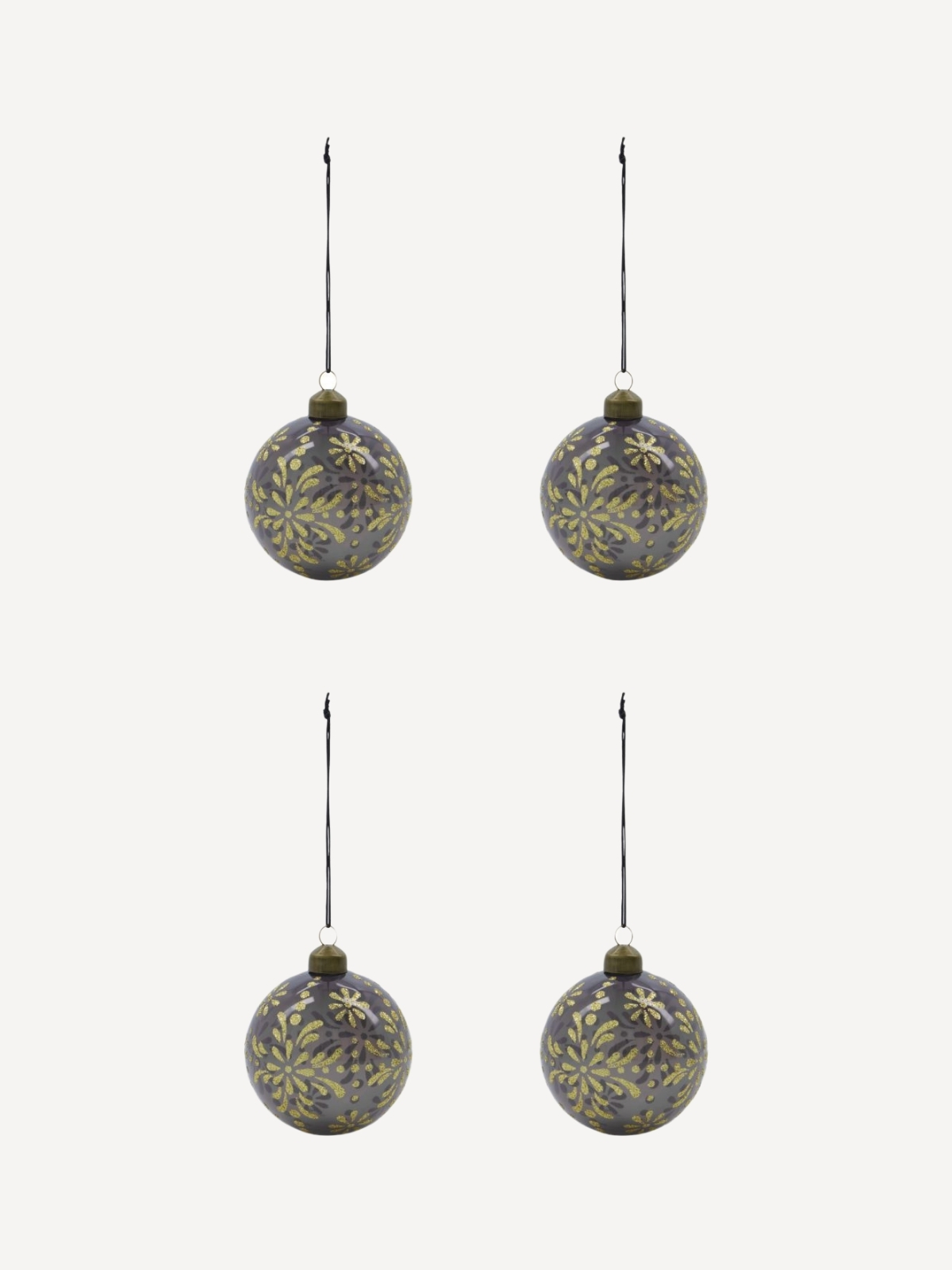 Baumschmuck Mente, 4er Set, Grau Baumschmuck Mente, 4er Set, Grau
